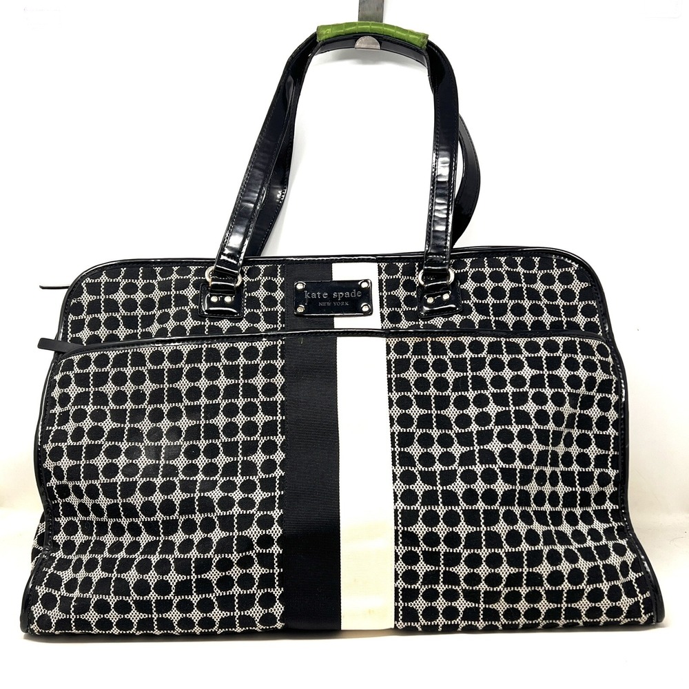 Kate Spade Classic Noel Print Triangular Duffle Travel Bag WKRU0850: Black